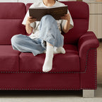 Modern Compressed Snowfleece Fabric 3-Seater Sofa
