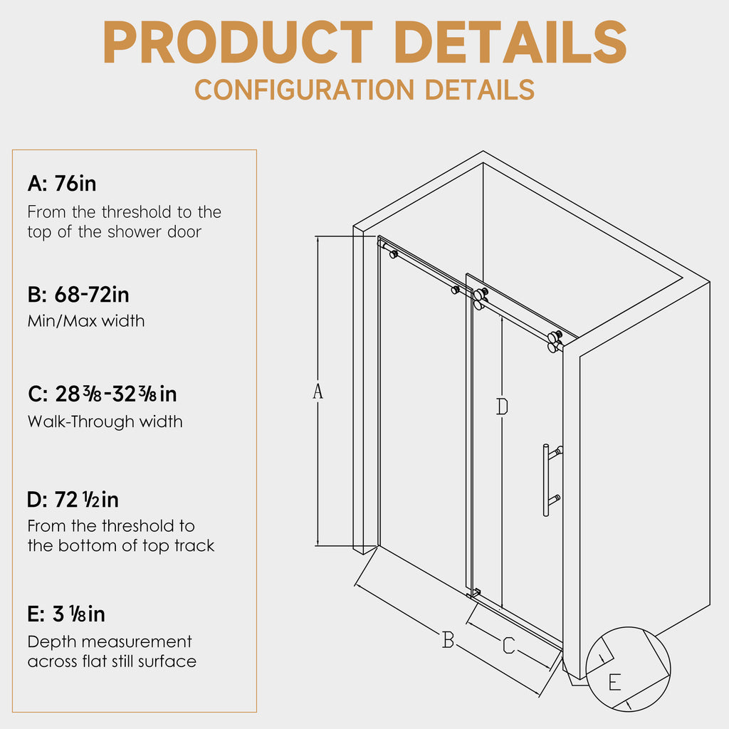Frameless Single Sliding Shower Door