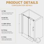Frameless Single Sliding Shower Door