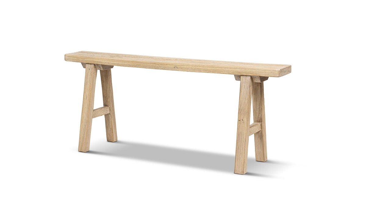 Linden 47" Solid Reclaimed Elm Wood Bench, Light