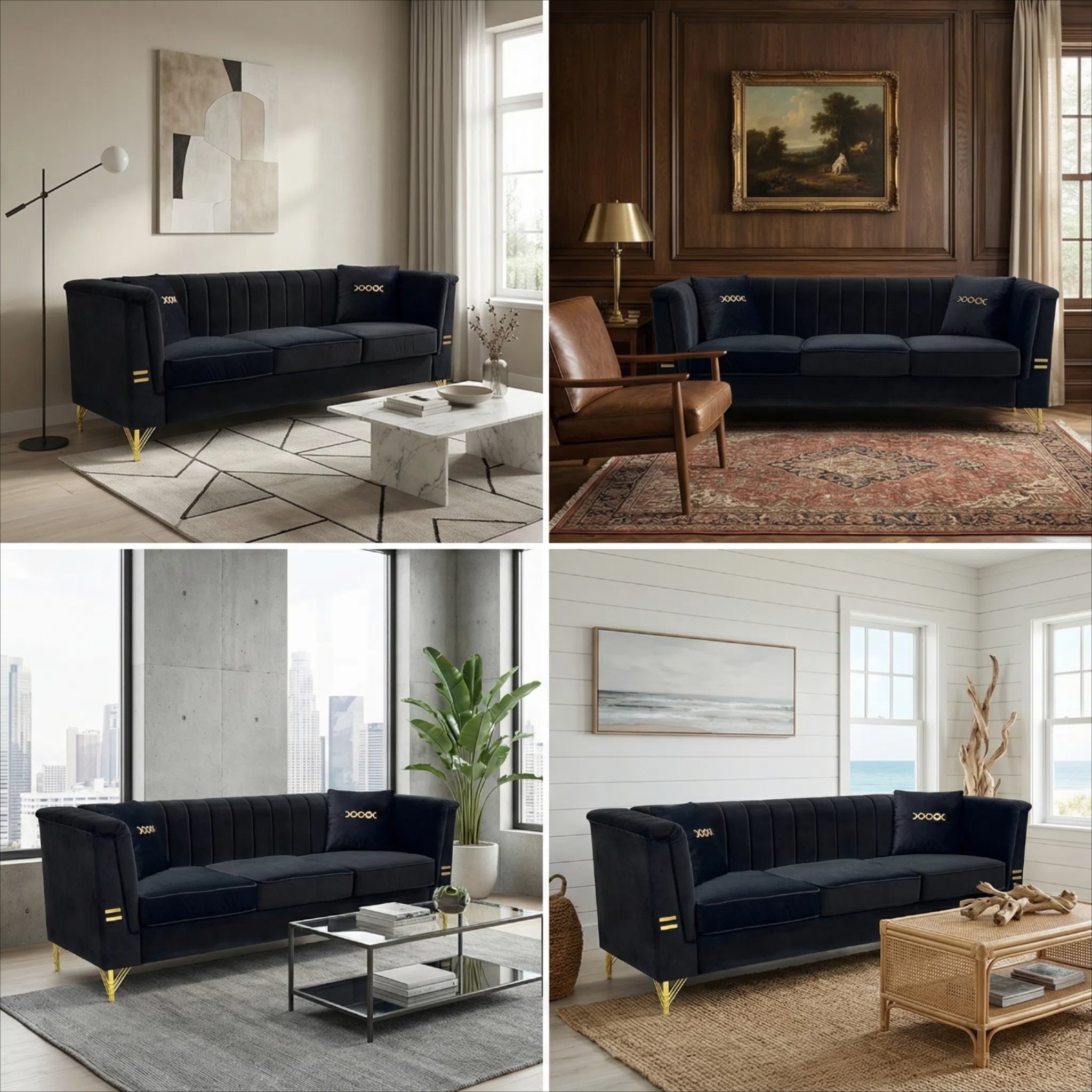 Mosharong 55" Sofa - Luxurious Velvet Seating