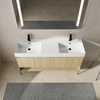 60" Bathroom Vanity Combo with Double Resin Sink
