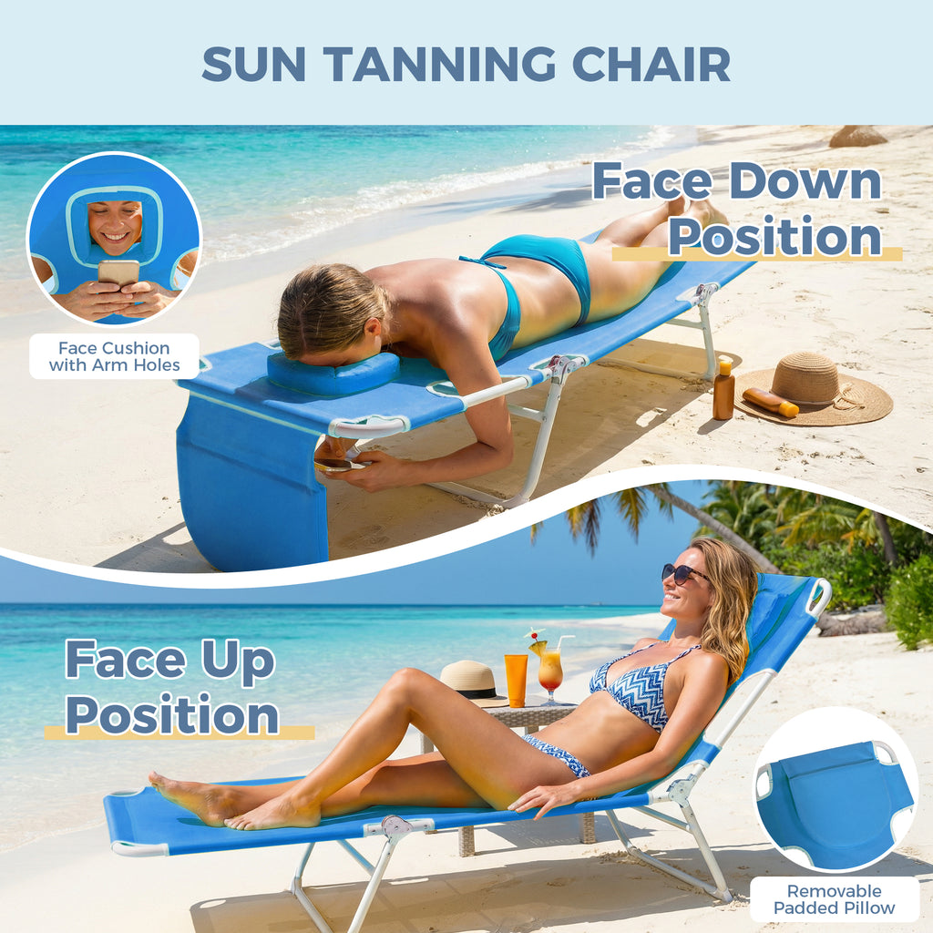 Set of 2 Portable Reclining Loungers