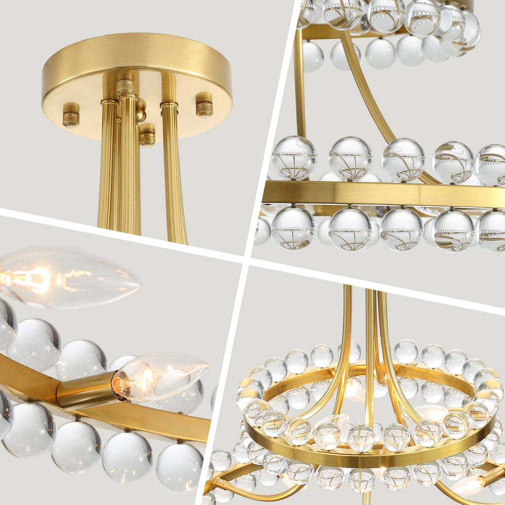 27-Inch Luxury Crystal Ball Chandelier