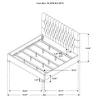 Copper Oatmeal Upholstered Eastern King Panel Bed