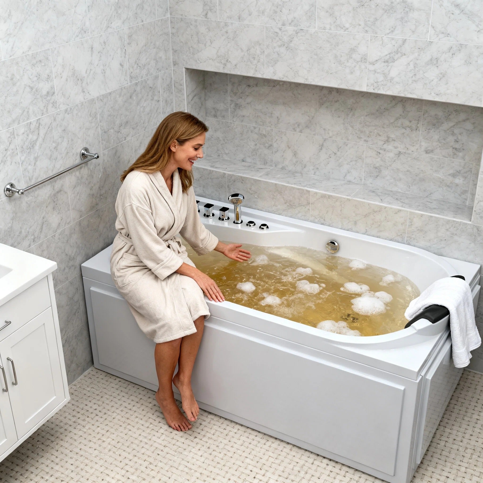 67 in. x 34 in. Acrylic Whirlpool Bathtub with Center Drain