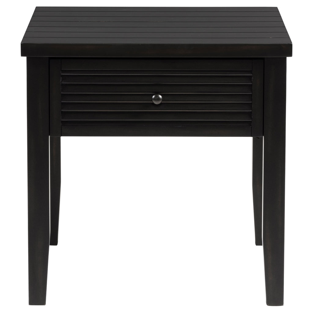 Sutter Distressed Java 1-Drawer Square End Table