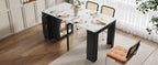 TREXM Extendable Dining Table with 3 Removable Leaves