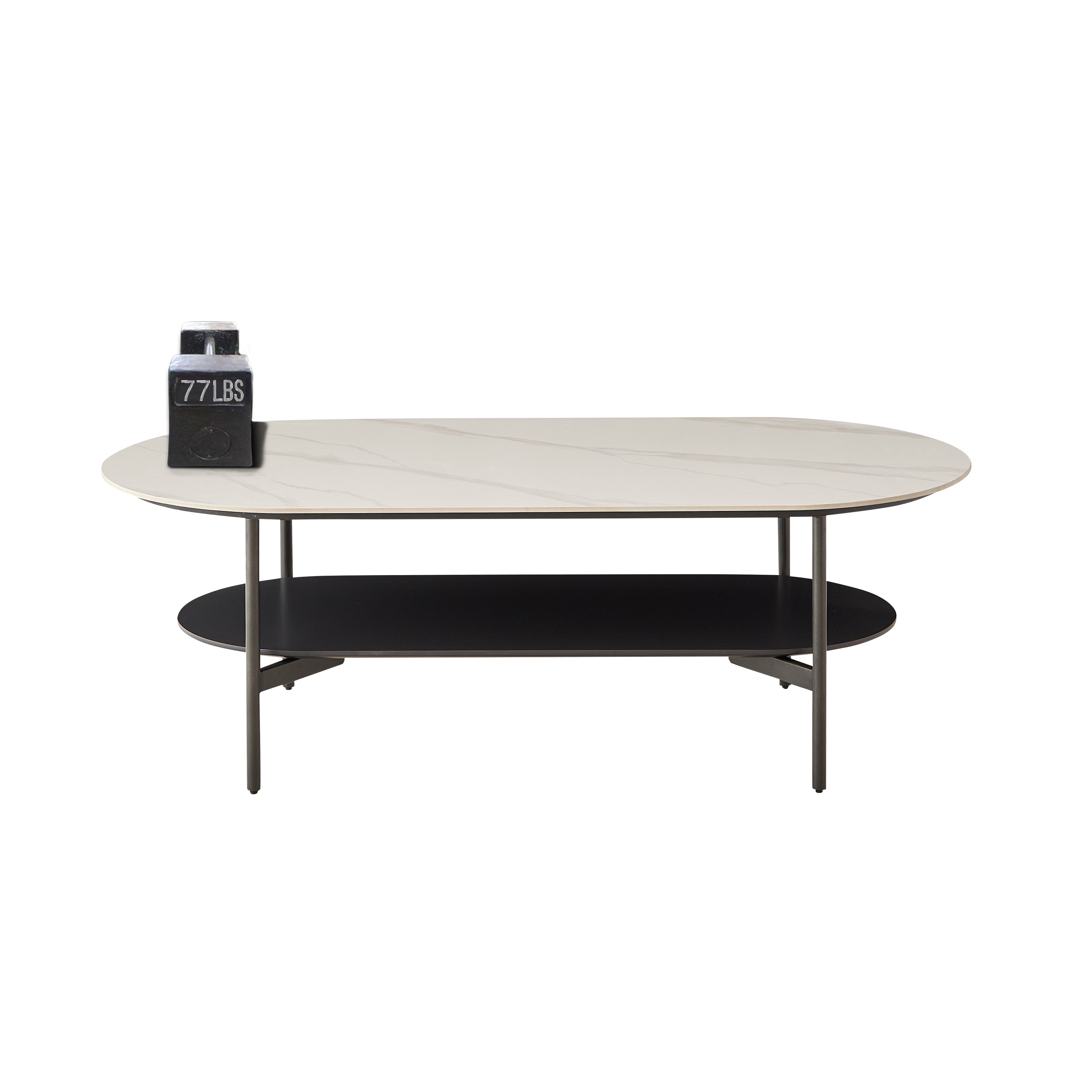 Ceramic MDF Double Layer Coffee Table