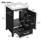 20-Inch Modern Bathroom Vanity with Ceramic Sink