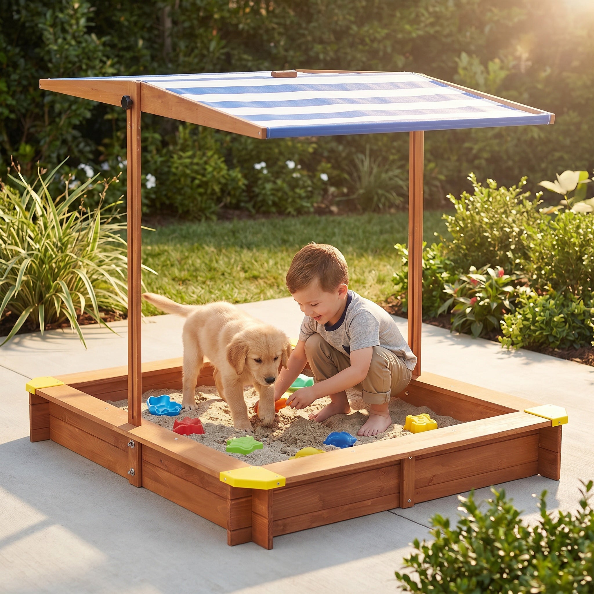 Kids Sandbox with Cover - 46" Wooden