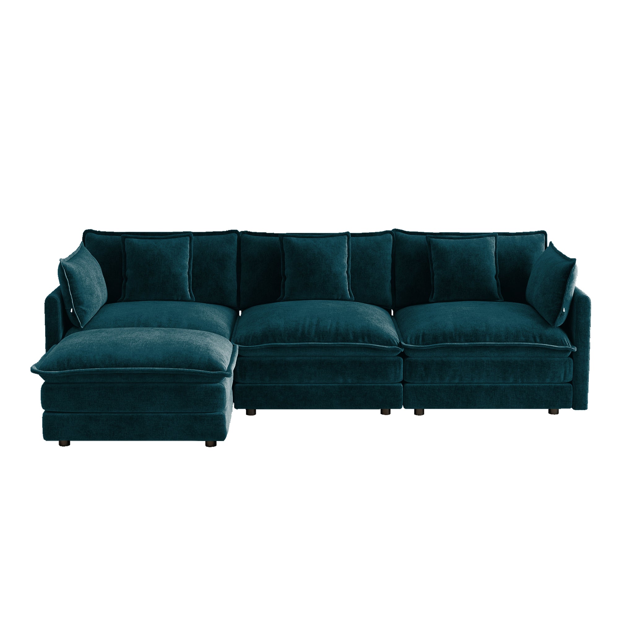Oversize 3-Seater Sofa with Ottoman for Living Rooms