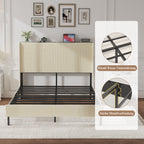 Queen Size Platform Bed with Charging Station