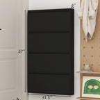 Metal Shoe Cabinet with 4 Flip Drawers