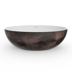 67 Inch Freestanding Solid Surface Soaking Bathtub