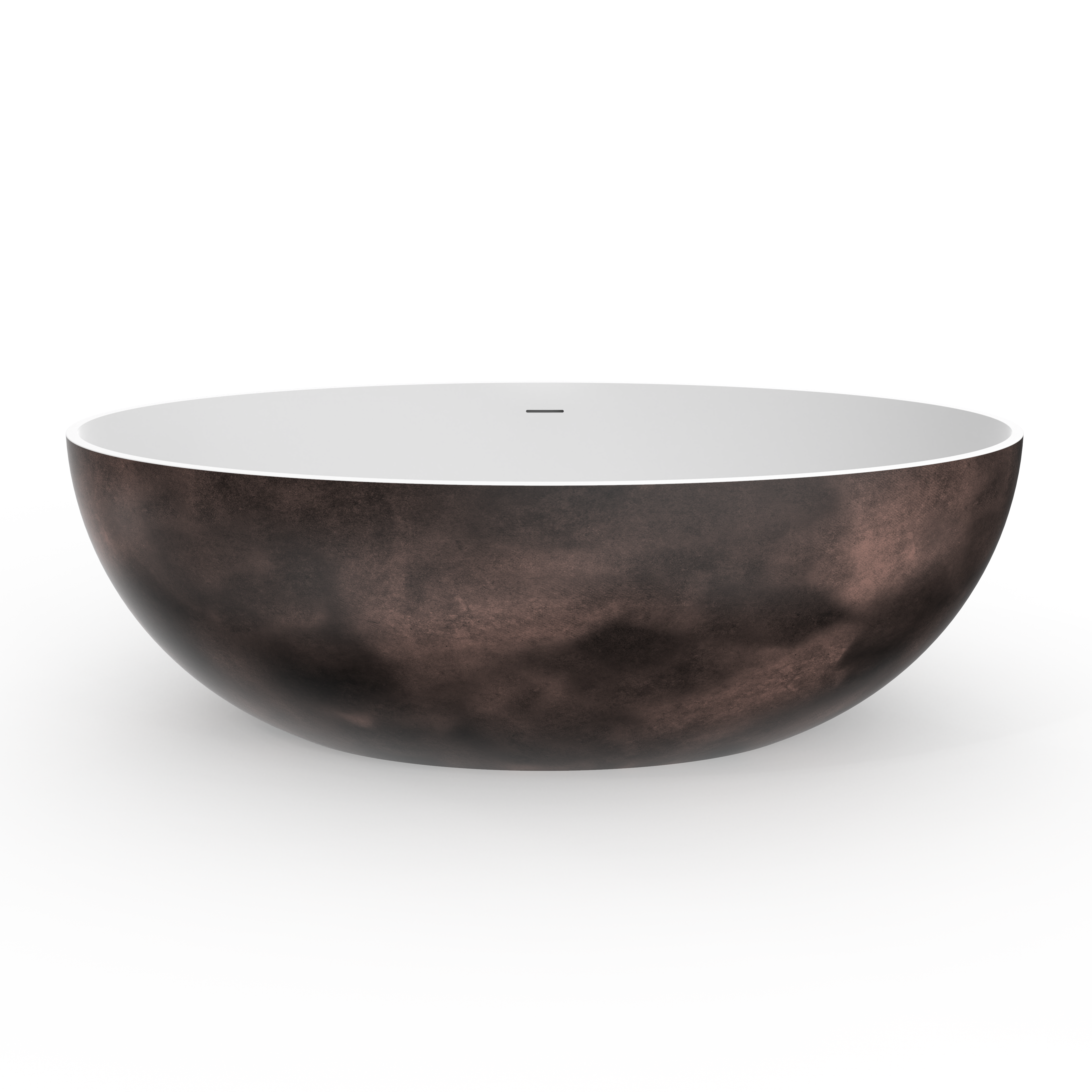 67 Inch Freestanding Solid Surface Soaking Bathtub
