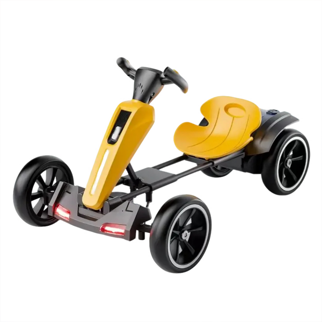 12V Electric Kids Pedal Go Kart - Yellow