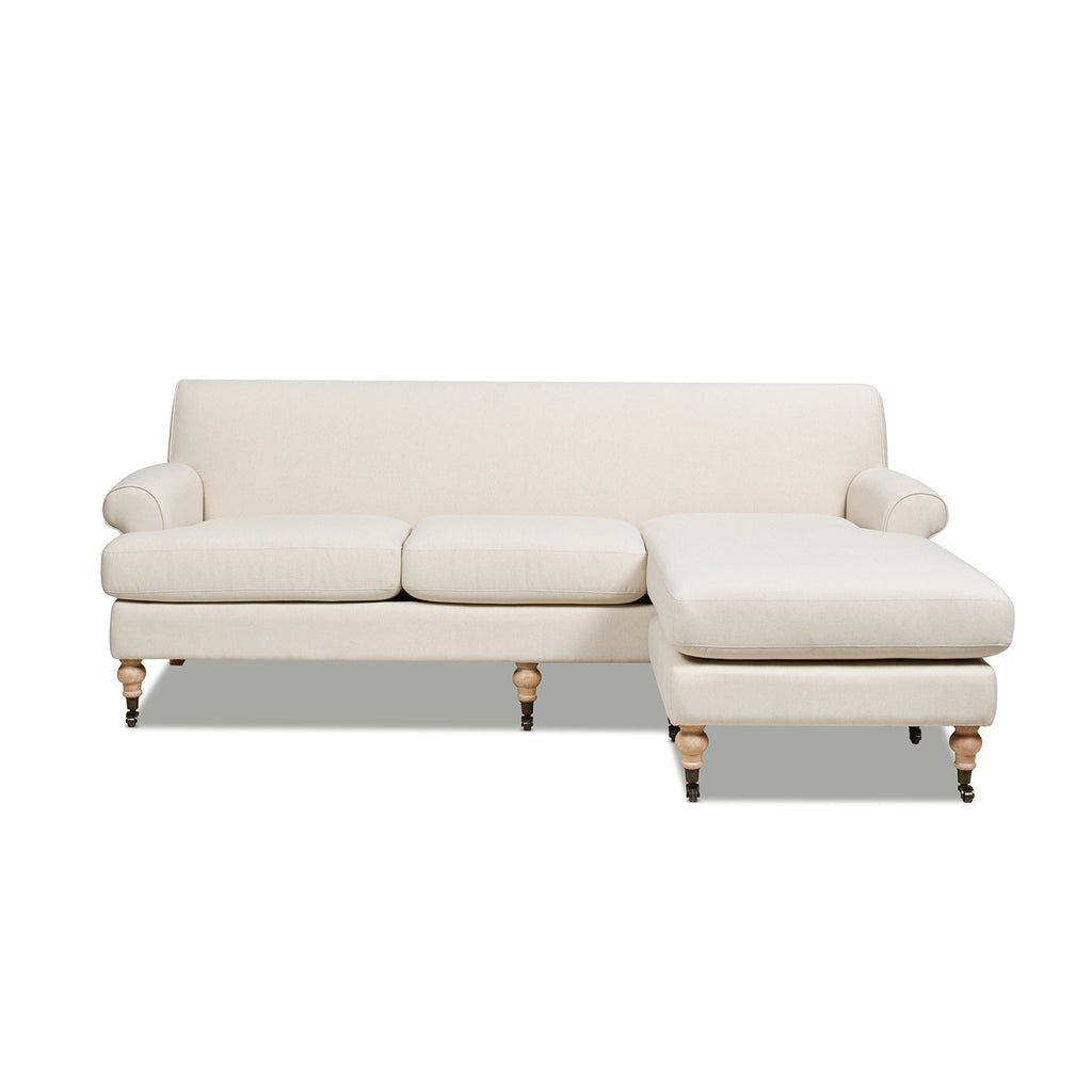 Alana 88-Inch L-Shape Reversible Sectional Sofa, Light Beige Linen