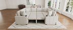 108.7" Sectional Sofa Convertible Pull-out Bed