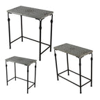 Set of 3 Gilbert Nesting Tables - Metal Plant Stand