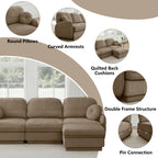 Chenille Cloud L-Shaped Loveseat Sofa