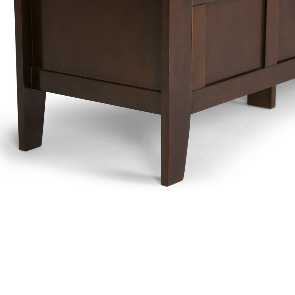 Adams 48 Inch Wide Solid Wood Entryway Storage Bench in Rustic Medium