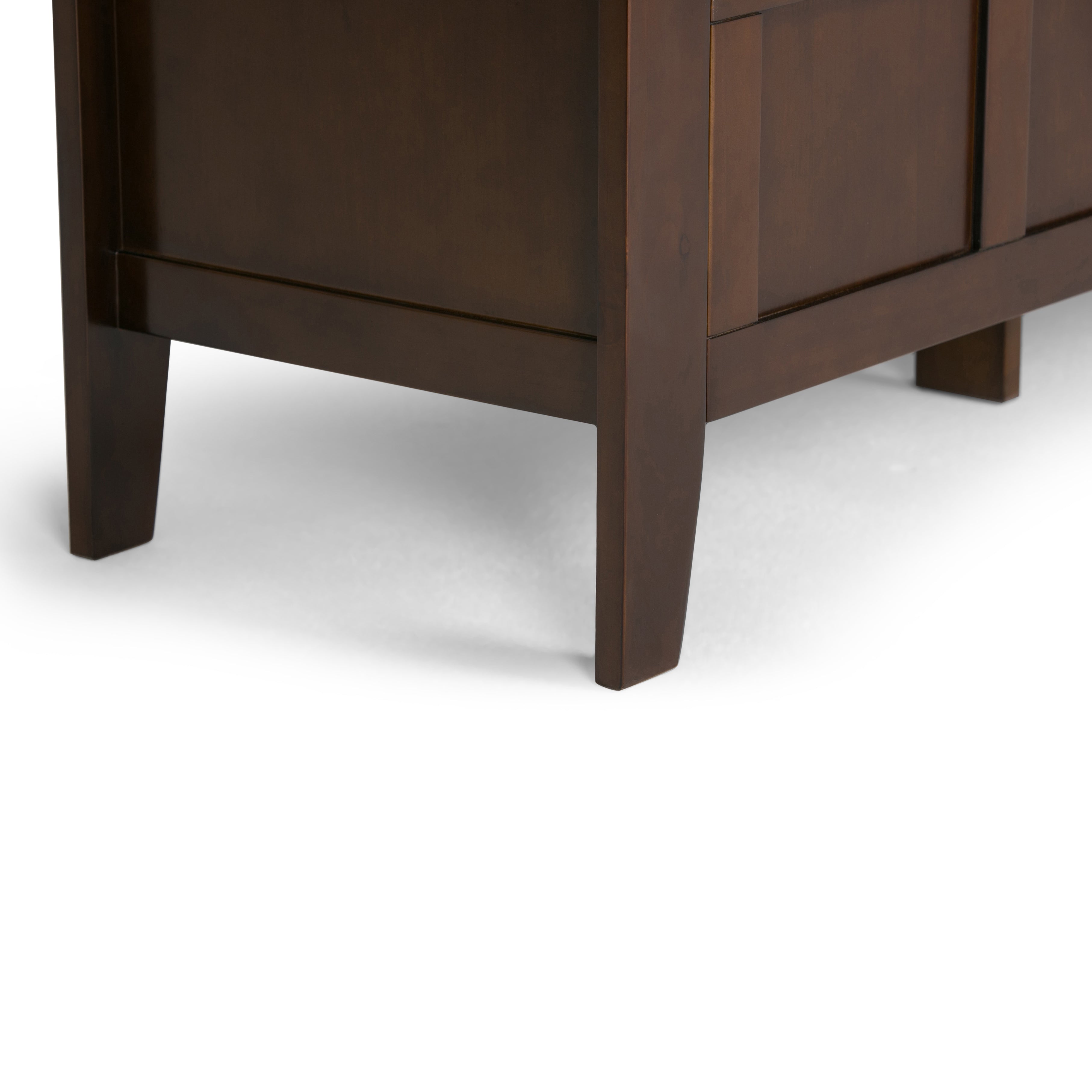 Adams 48 Inch Wide Solid Wood Entryway Storage Bench in Rustic Medium