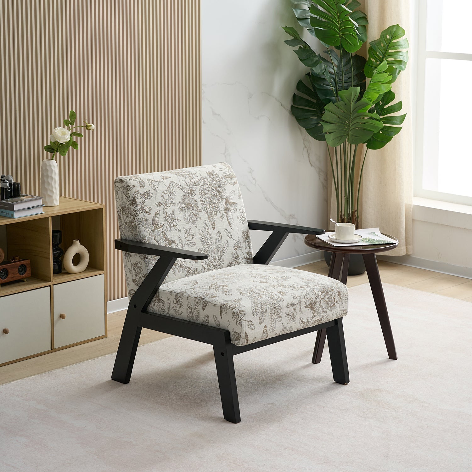 Mid-Century Modern Lounge Armchair - Seat Cushion (Beige + Grey)