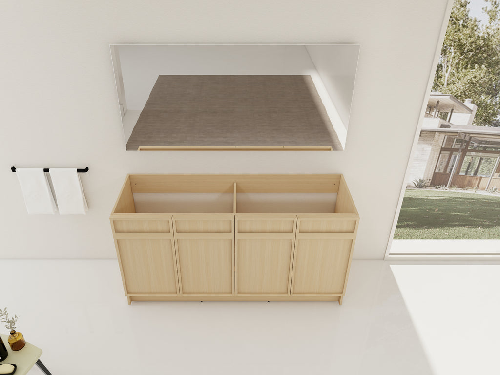 60" Freestanding Bathroom Vanity & 4 Soft-Close Cabinet Doors
