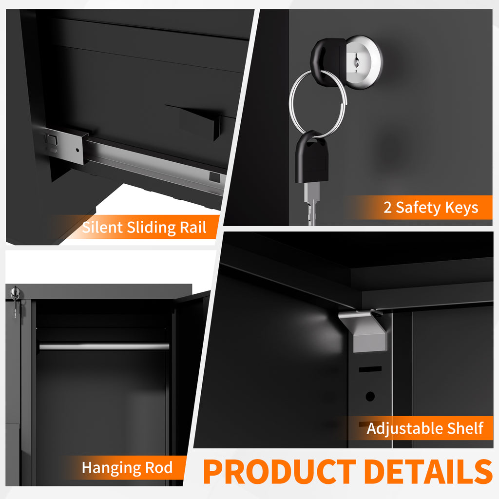 Metal Storage Vertical Filing Cabinet with Lock