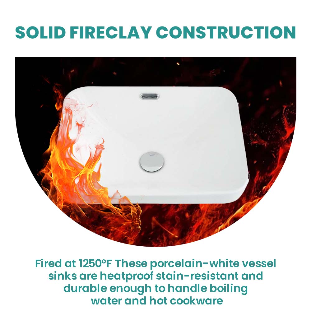 Integrated Ceramic Basin, 18-Inch, Gloss White