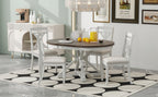 TREXM 5-Piece Retro Functional Dining Table Set