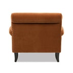 Alana 38" Lawson Accent Arm Chair with Metal Casters, Burnt