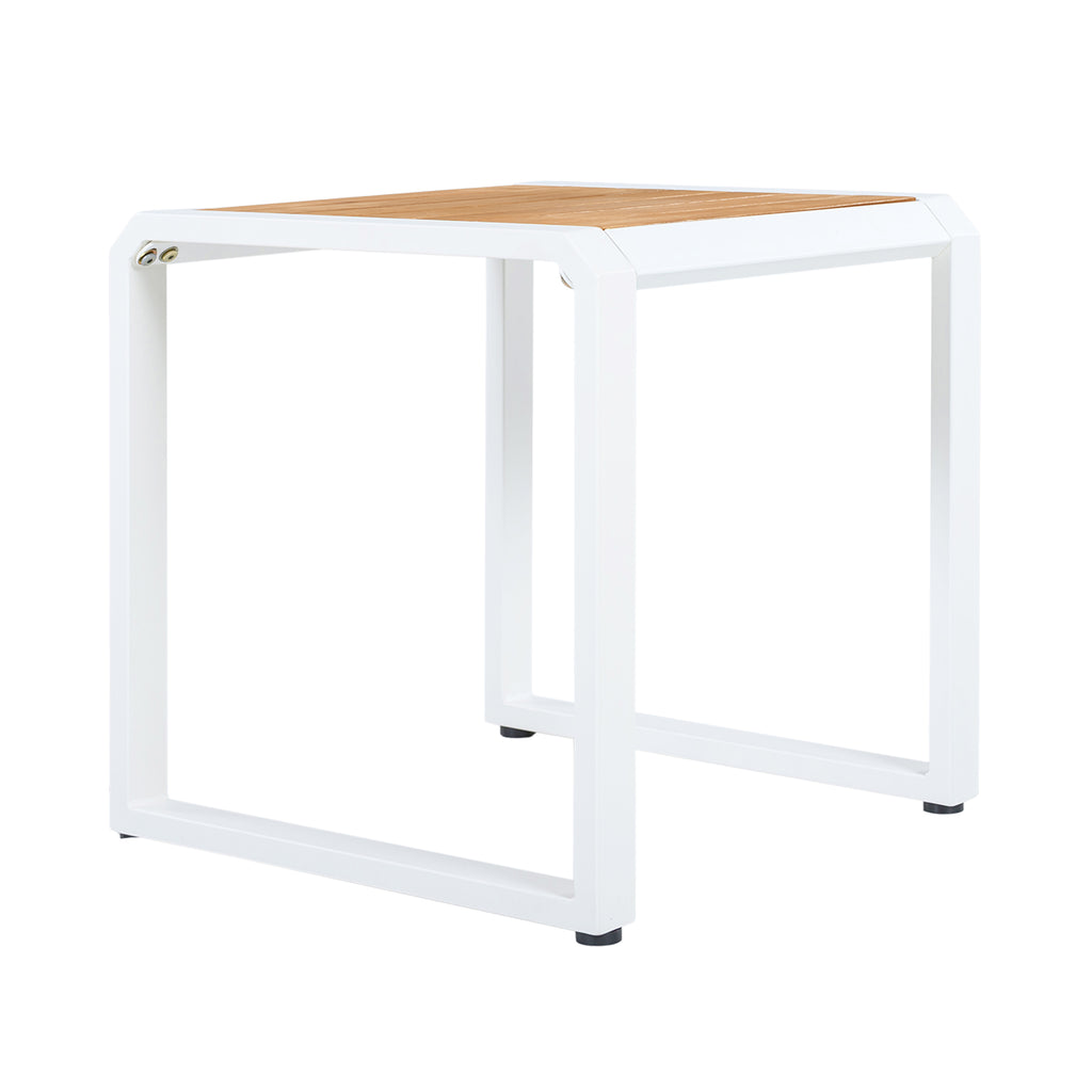 Outdoor Side Table with Teak Wood Top