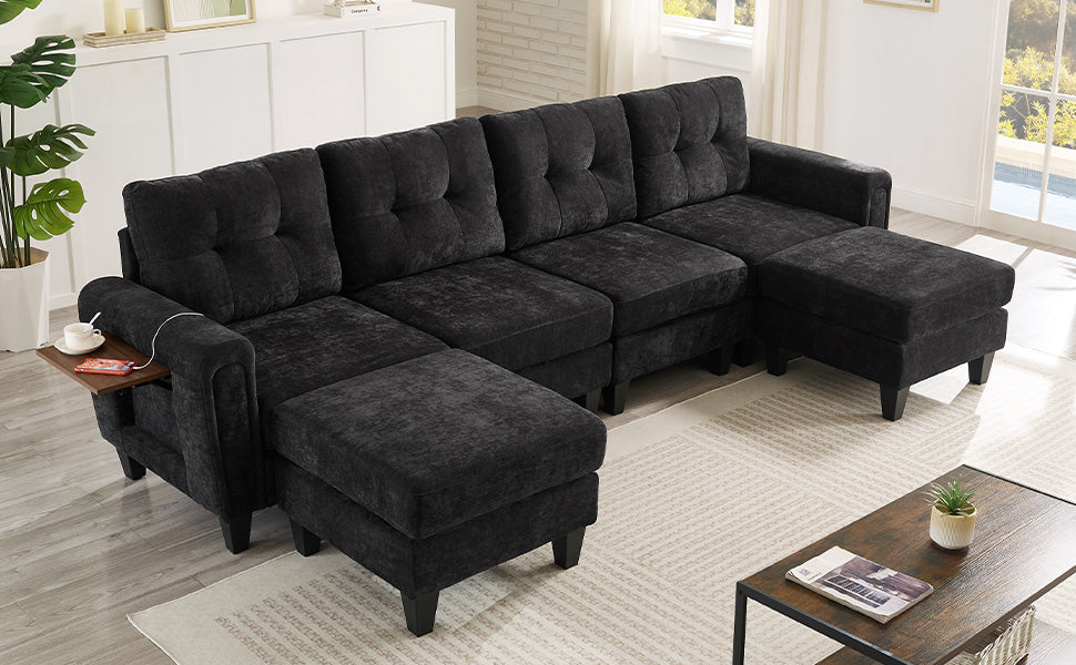 Modern Sectional Sofa 115" U-Shaped Sofa