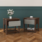 Modern Queen Bed Frame Set with 2 Nightstands