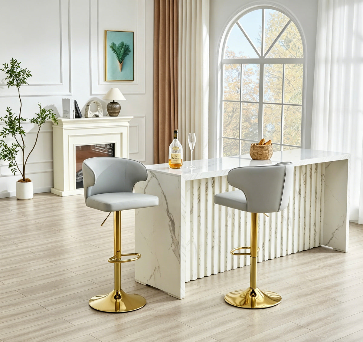 Modern Rotating Adjustable Bar Chair - Set of 2
