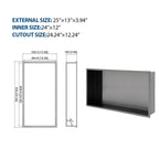 25" x 13" Stainless Steel Shower Niche, Gunmetal