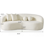 Drake Japandi Style Curvy Boucle Sofa