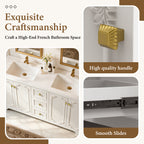 60" White French-Style Bathroom Vanity Cabinet