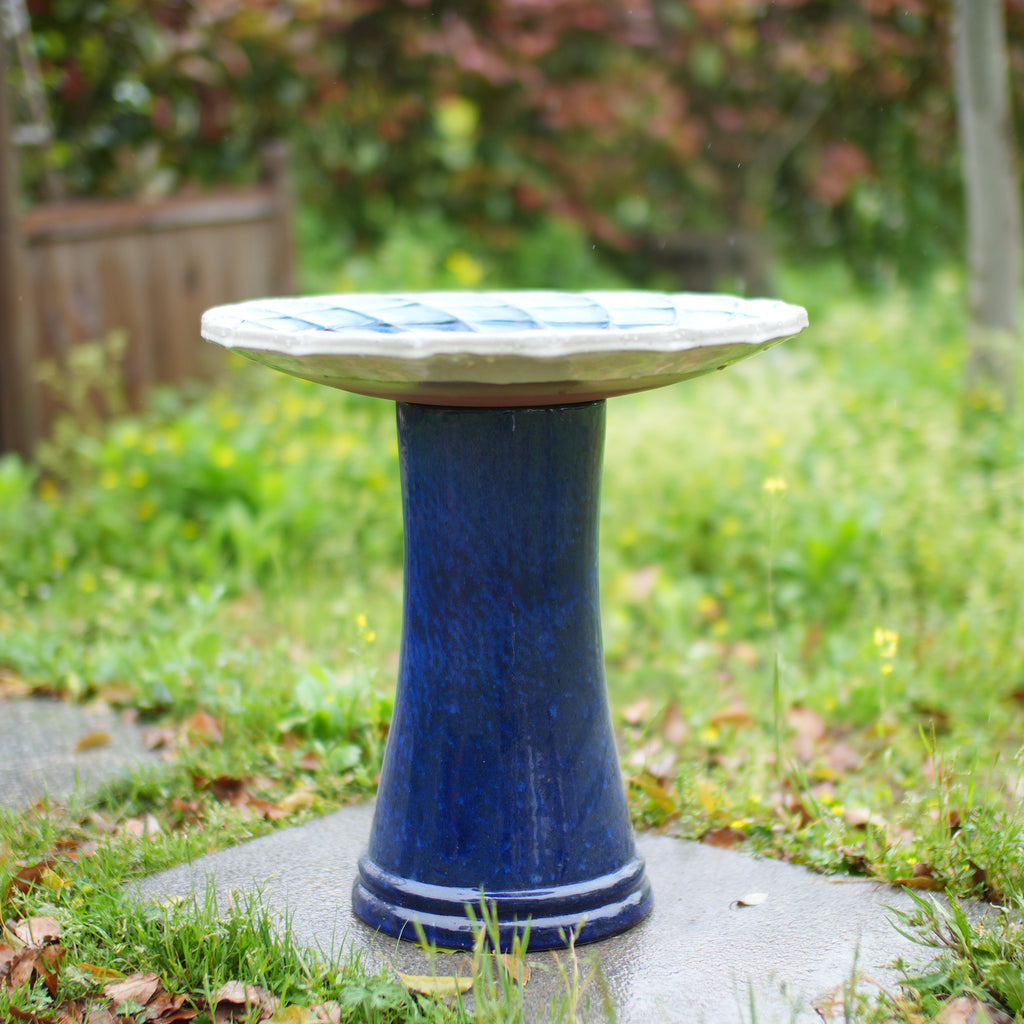 Handmade Glazed Ceramic Bird Bath