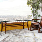 Cody Tan Leather Bench