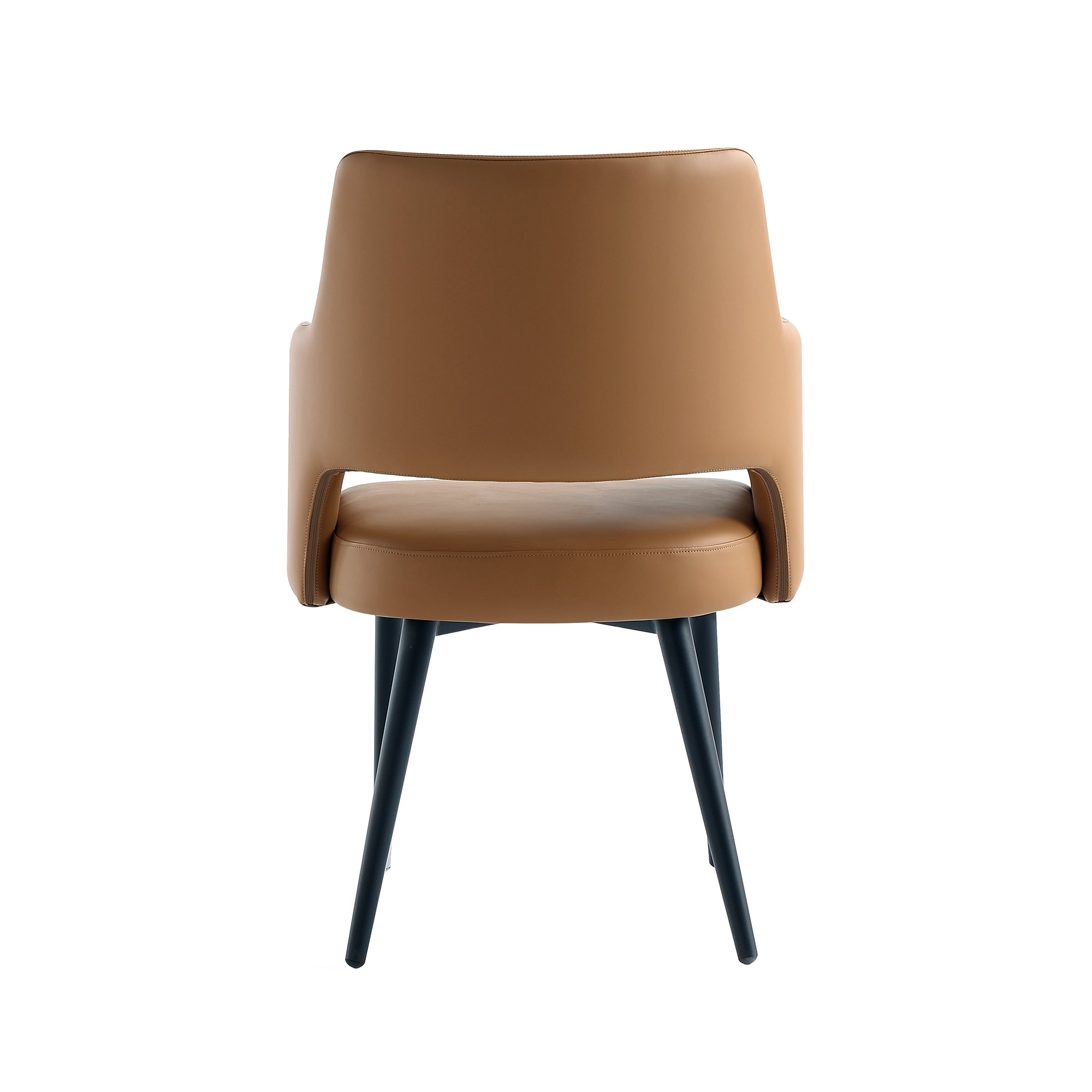 Tremont Metal Vegan Leather Armchair in Saddle