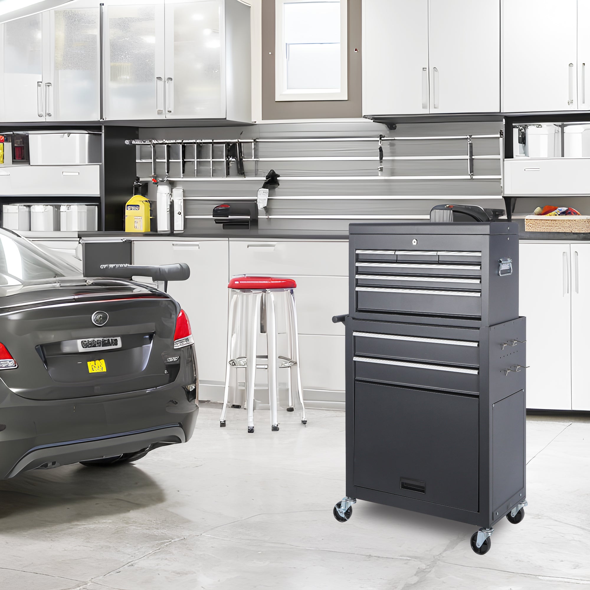 8-Drawer Rolling Tool Storage Cabinet with Detachable Top