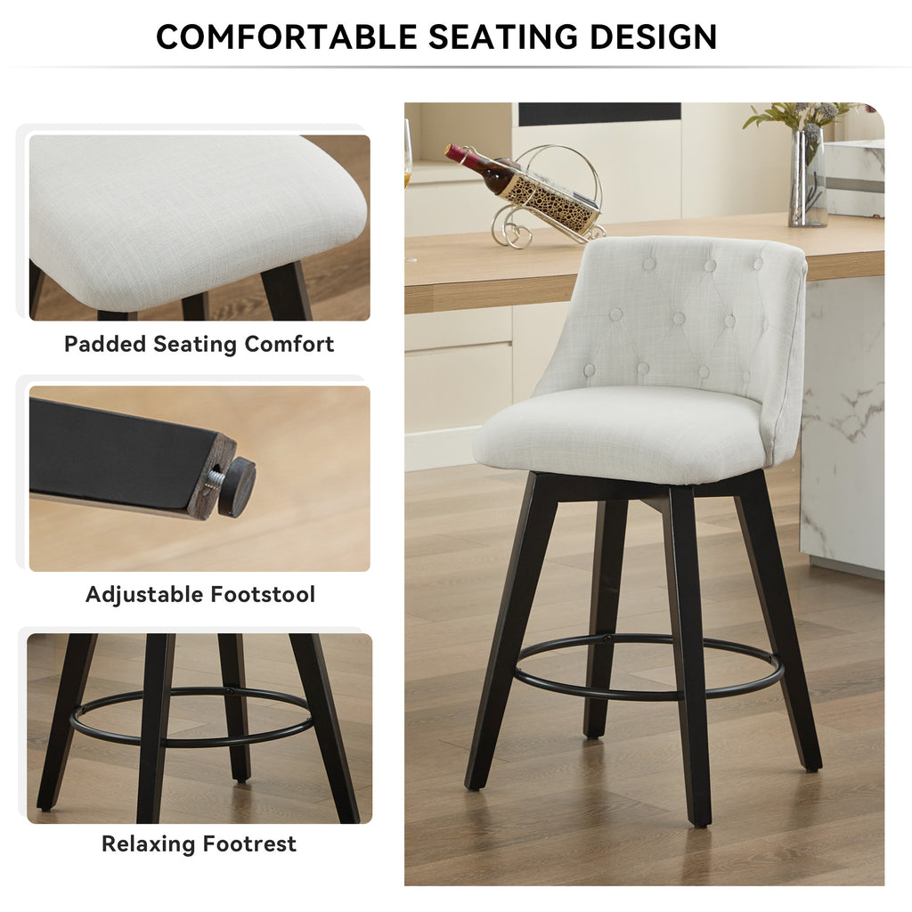 007-360° Swivel Bar Stools Set of 2
