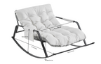 Modern Rocking Chair with Extra-Wide Technical Leather Upholstery