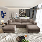 Plush Corduroy 4-Seat Sofa