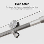 Frameless Single Sliding Shower Doors in Brushed Nickel