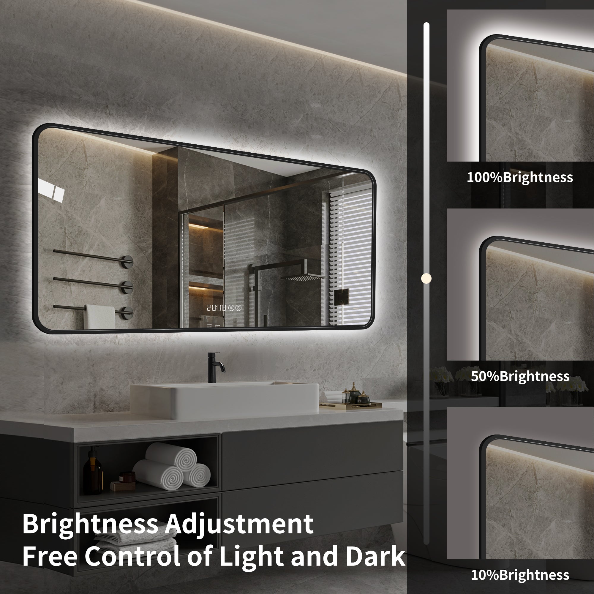 LED Bathroom Mirror - 48 x 24 Inch