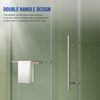56"-60"W x 70"H Frameless Shower Door with Towel Bar